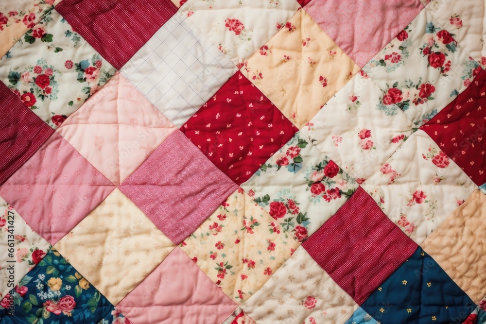 close-up of a patchwork quilt