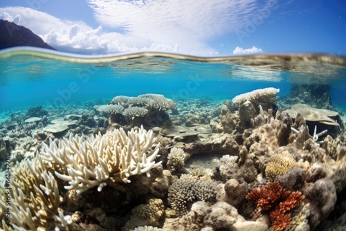 dying coral reef due to ocean acidification