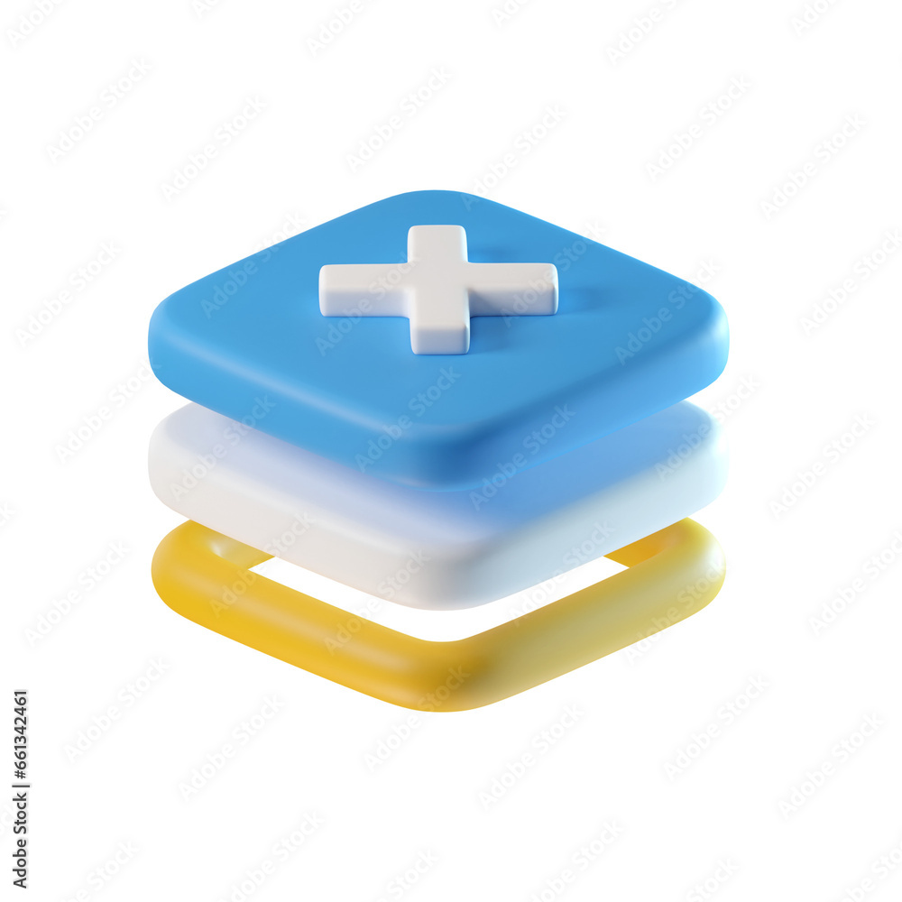 Fototapeta premium layer 3d icon illustration