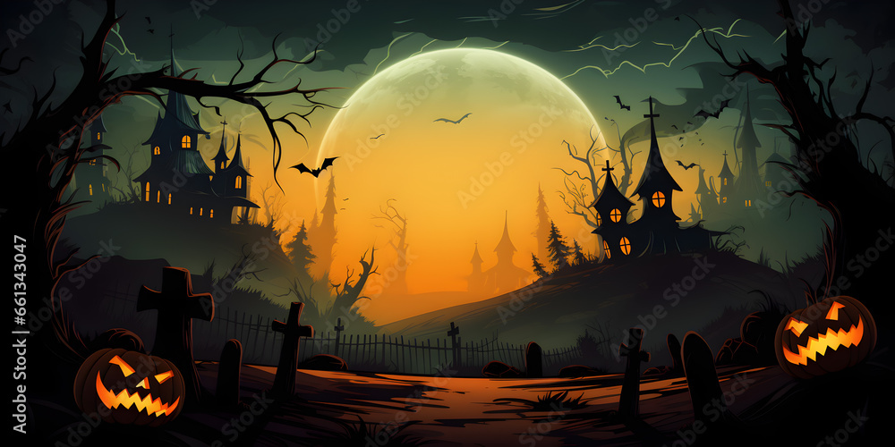 Halloween night for poster background