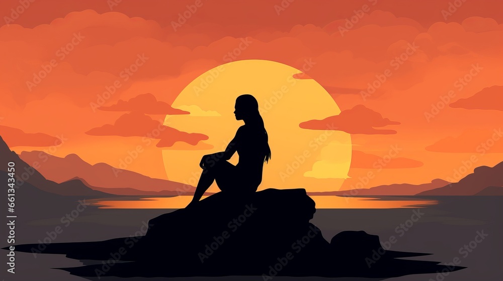 Kindling Positivity: A minimalistic sun with gentle, abstract warmth illuminating a figure, representing warming positivity and comfort Kindling Positivity: A minimalistic sun with gentle, abstract warmth illuminating a figure, representing warming positivity and comfort
