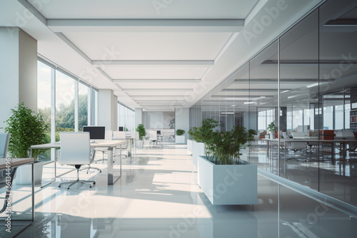 Empty business office, modern and bright © alisaaa