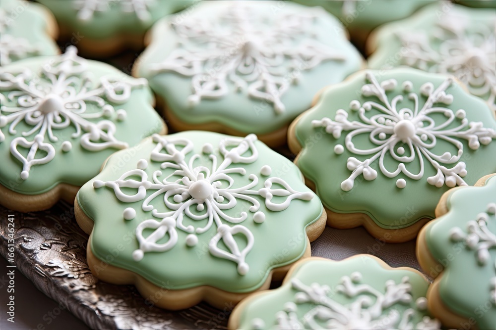 Yummy Christmas cookies with star shape. Xmas sweet food. Generative AI Yummy Christmas cookies with star shape. Xmas sweet food. Generative AI