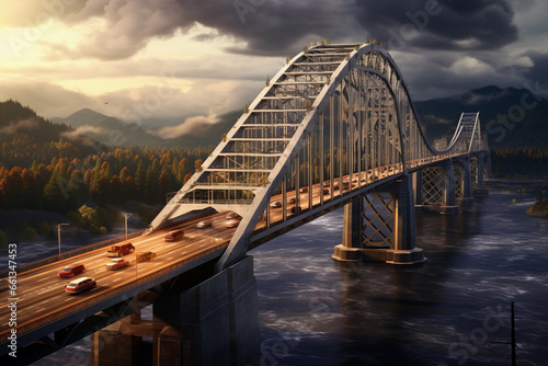 A modern bridge across the river.