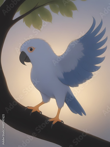 parrot comic art illustration style photo