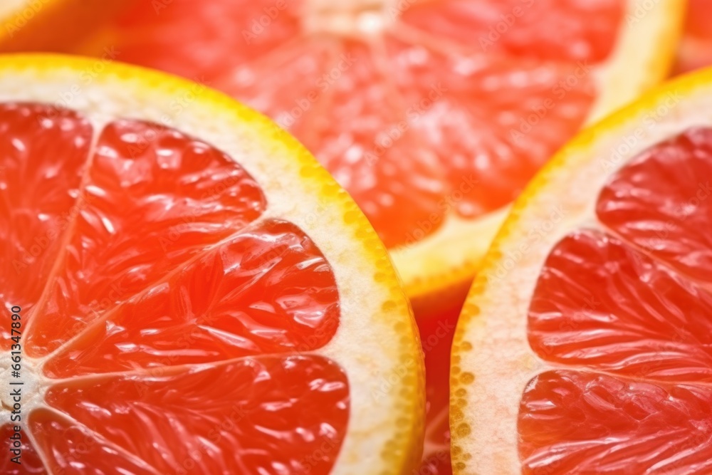 macro shot of juicy grapefruit sections macro shot of juicy grapefruit sections
