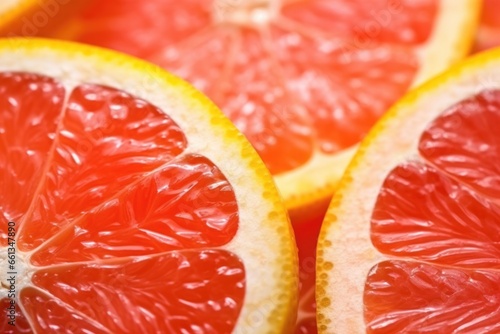 macro shot of juicy grapefruit sections