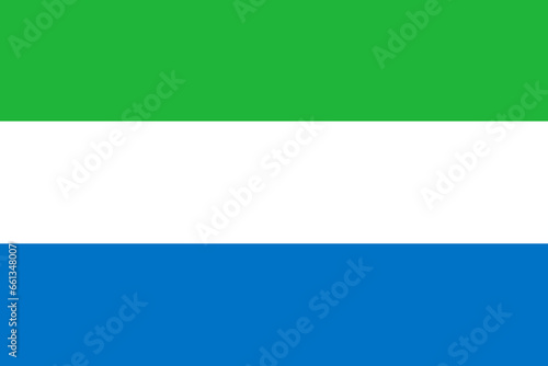Flag of Sierra Leone.National symbols of Sierra Leone. Icon of Sierra Leone.