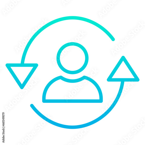 Outline Gradient  User Retention icon