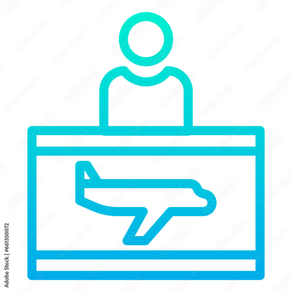 Outline Gradient Office Desk icon Outline Gradient Office Desk icon