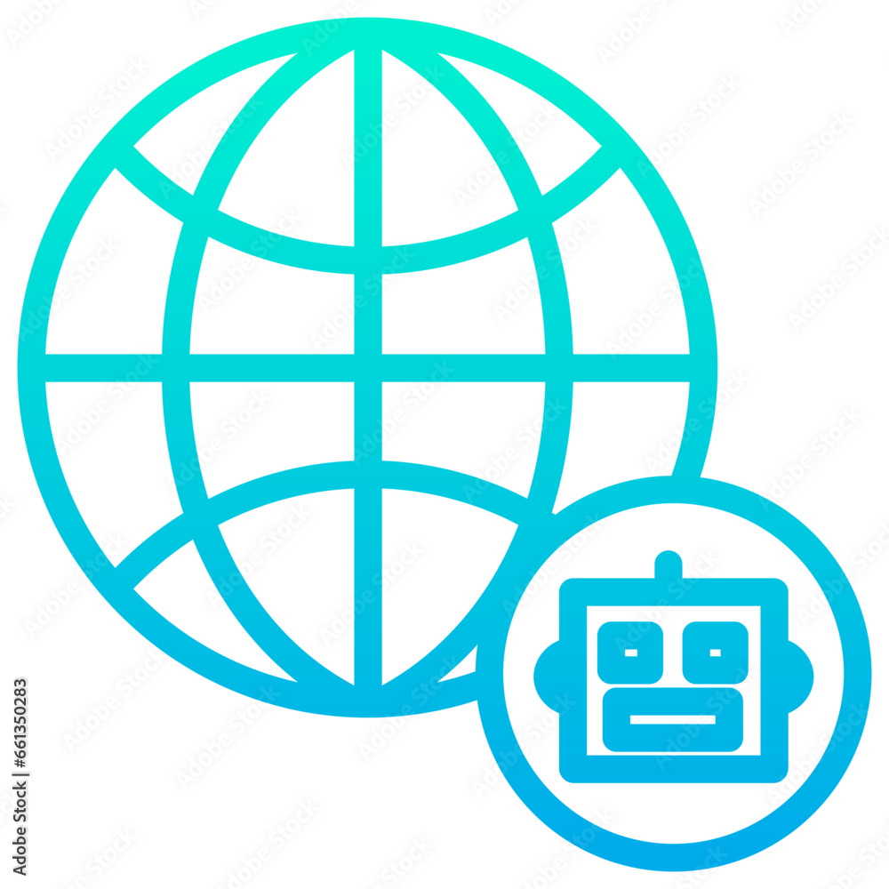 Outline Gradient Global truck icon Outline Gradient Global truck icon
