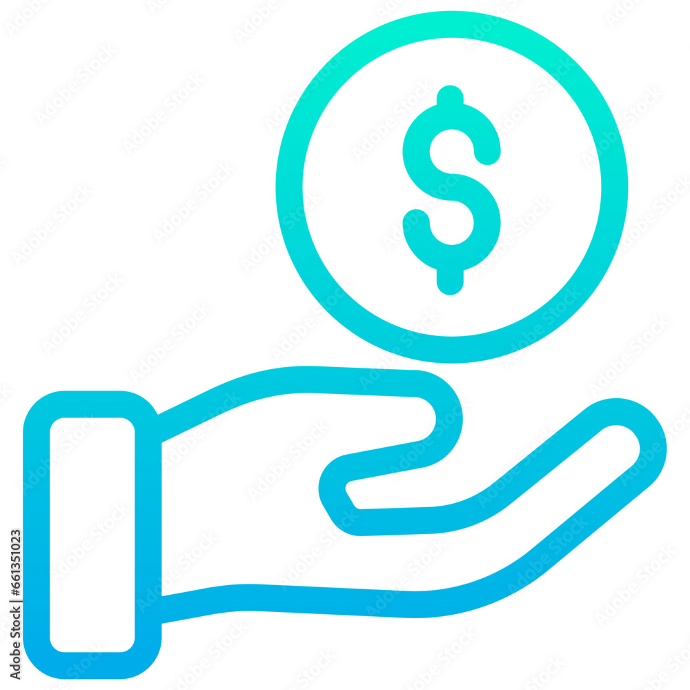 Outline Gradient Dollar Funding icon Outline Gradient Dollar Funding icon