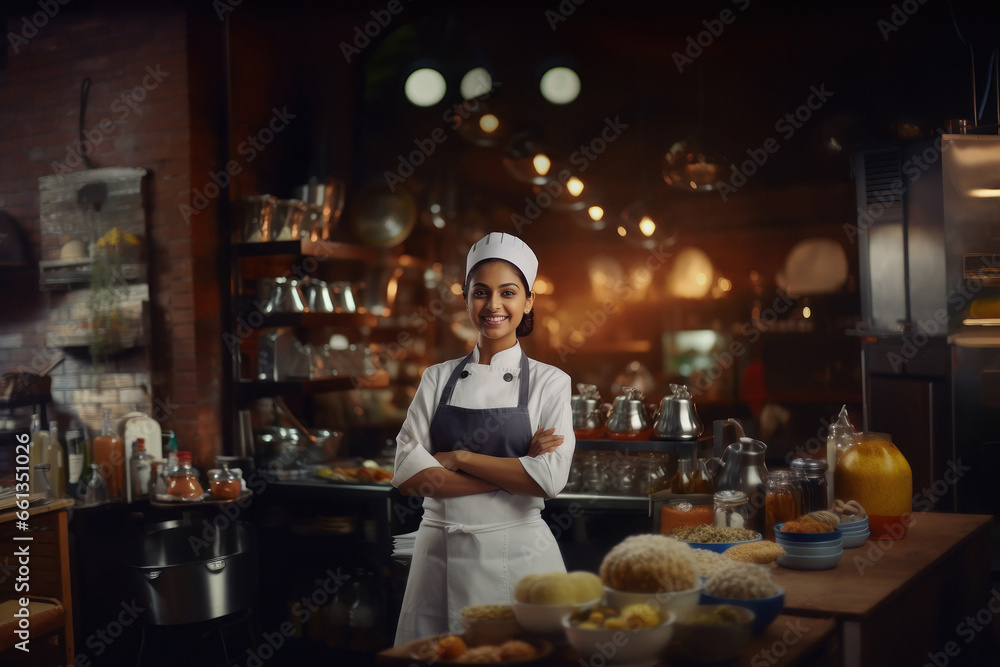 Confident indian chef in uniform Confident indian chef in uniform