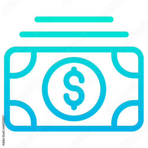 Outline Gradient Dollar Notes icon