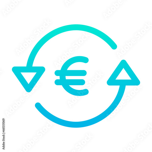 Outline Gradient Euro Chargeback icon
