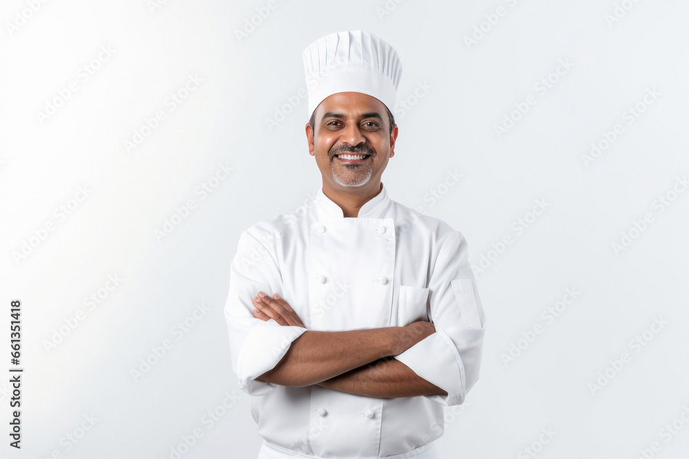 Confident indian chef in uniform