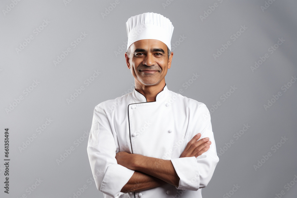Confident indian chef in uniform