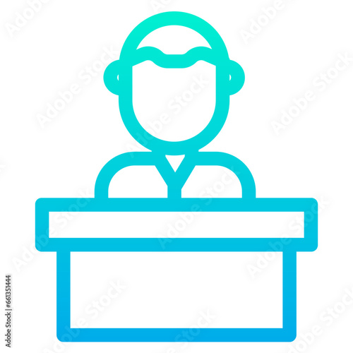 Outline Gradient Dollar helpdesk icon