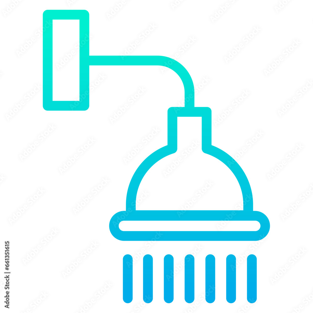 Outline Gradient Shower icon Outline Gradient Shower icon