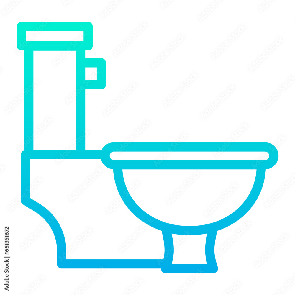 Outline Gradient Toilet Side icon Outline Gradient Toilet Side icon