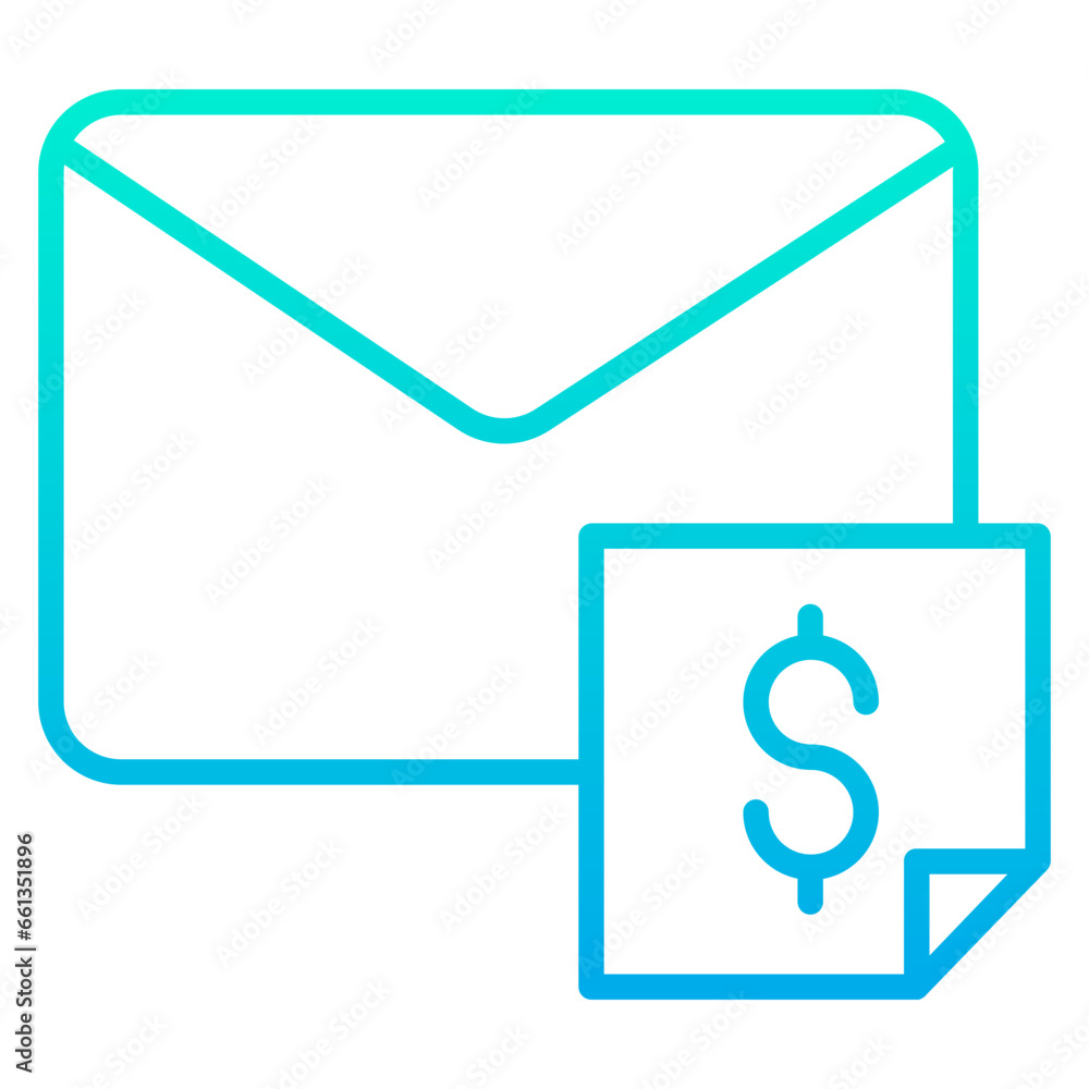 Outline Gradient Dollar Message icon Outline Gradient Dollar Message icon