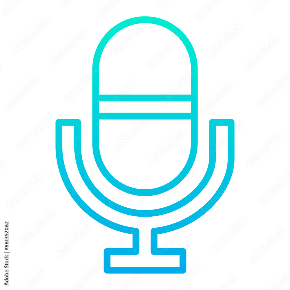 Outline Gradient Microphone icon Outline Gradient Microphone icon