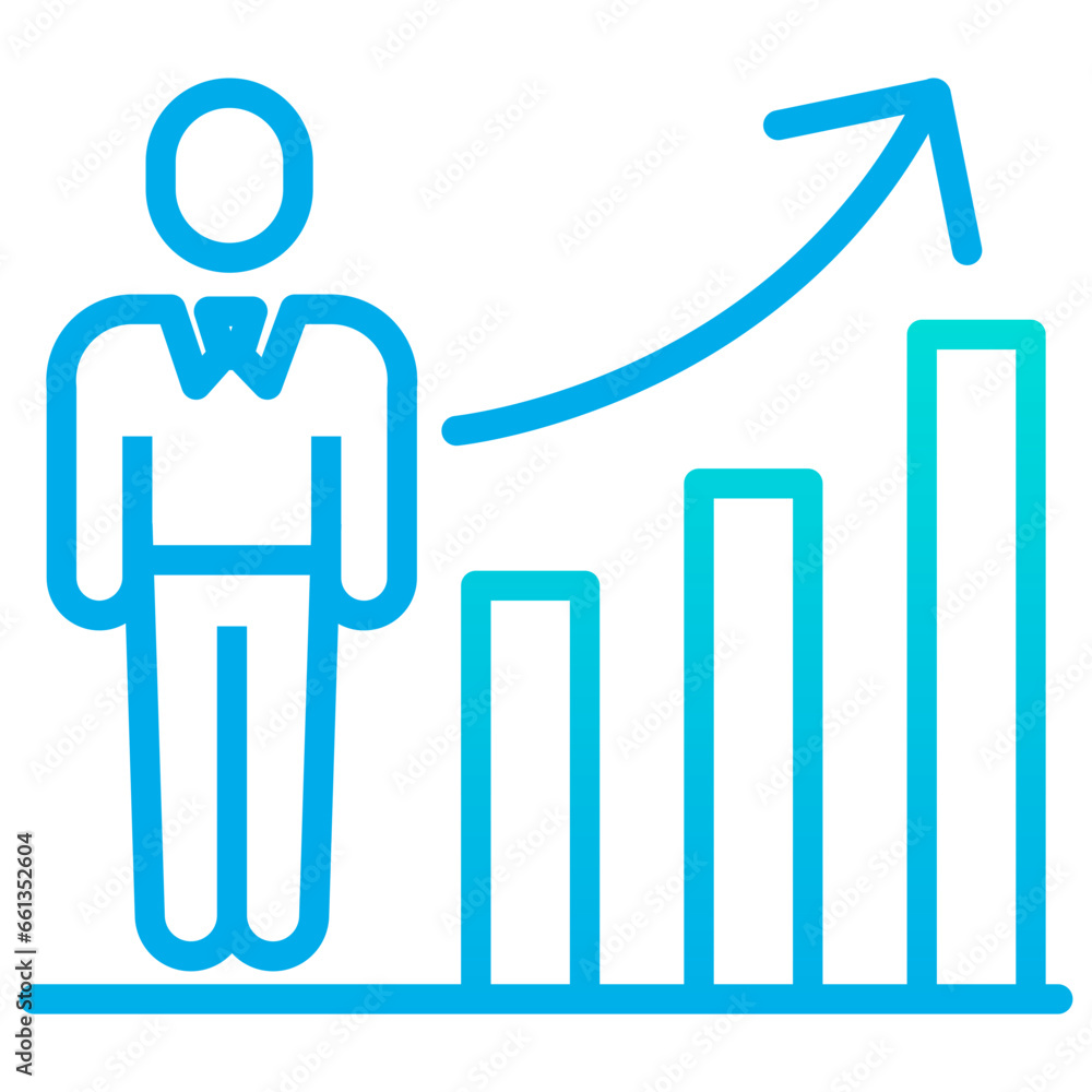 Outline Gradient Real estate Growth icon Outline Gradient Real estate Growth icon