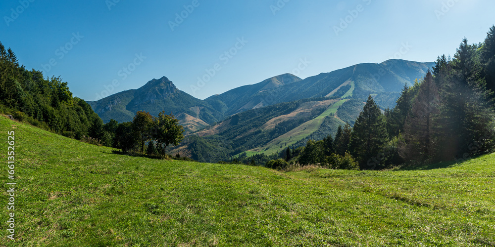 View from sedlo Príslop in late summer Mala Fatra mountains in Slovakia
