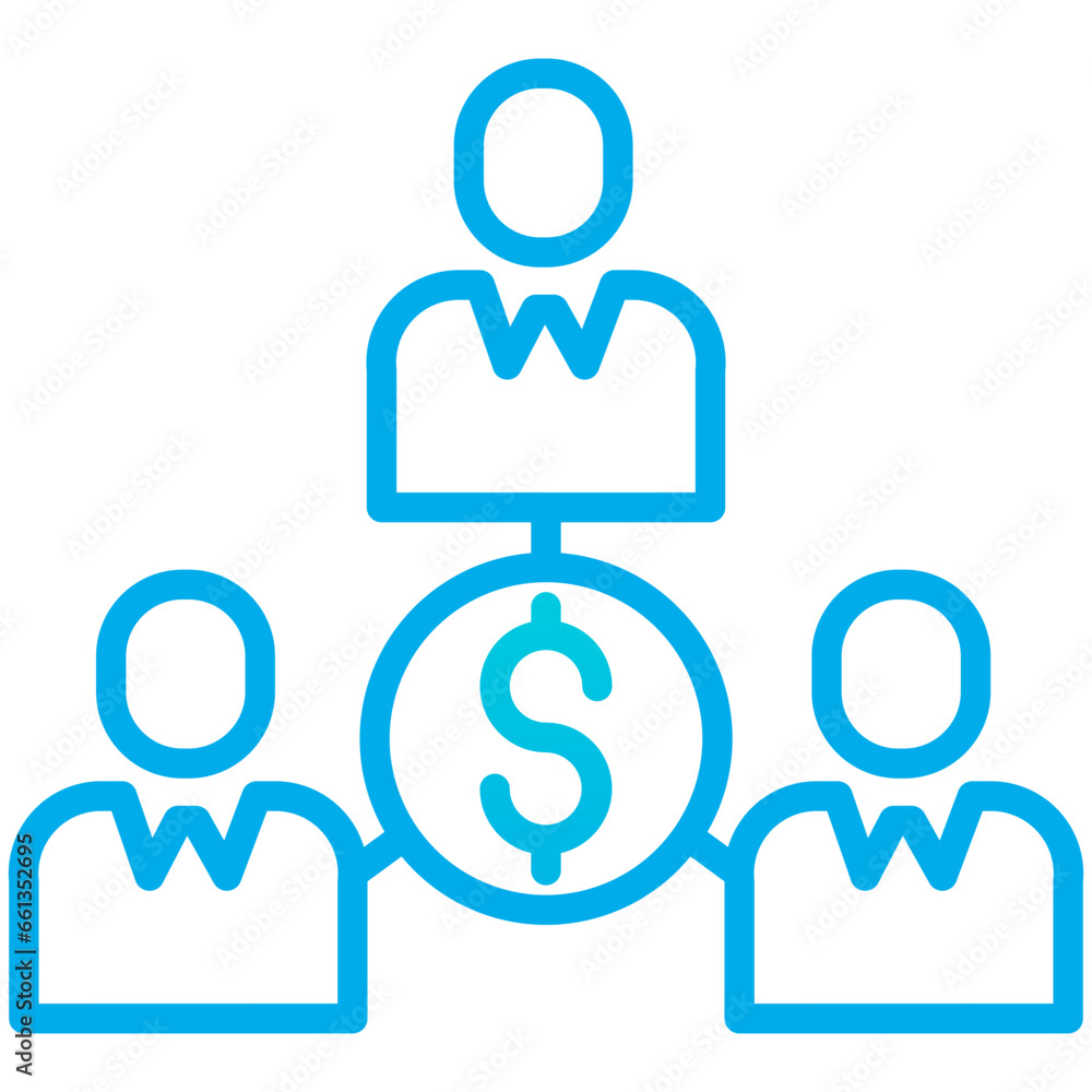 Outline Gradient Profit Sharing icon Outline Gradient Profit Sharing icon