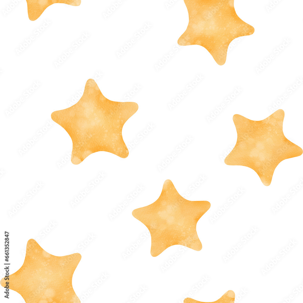 seamless watercolor pattern depicting a celestial night sky with bright yellow stars. Ideal for adorning children's rooms, textiles, baby apparel, notebooks, pens, stationery, strollers, and diapers seamless watercolor pattern depicting a celestial night sky with bright yellow stars. Ideal for adorning children's rooms, textiles, baby apparel, notebooks, pens, stationery, strollers, and diapers