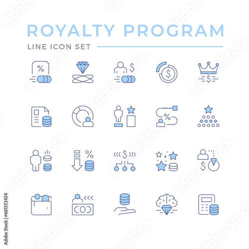 Set color line icons of royalty program