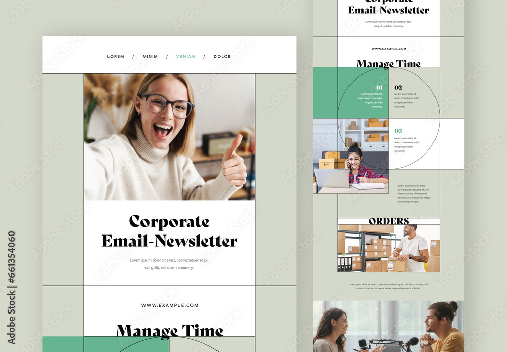 Minimalist Business Newsletter Layout Stock Template | Adobe Stock