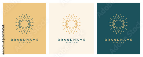 Sun logo icon. Luxury abstract sun logo vector