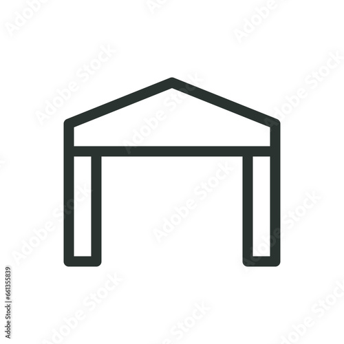 Canopy isolated icon, carport vector icon with editable stroke