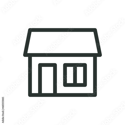 Small house isolated icon, prefab home vector icon with editable stroke