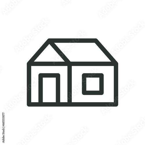 Modular buildings isolated icon, prefabricated houses vector icon with editable stroke