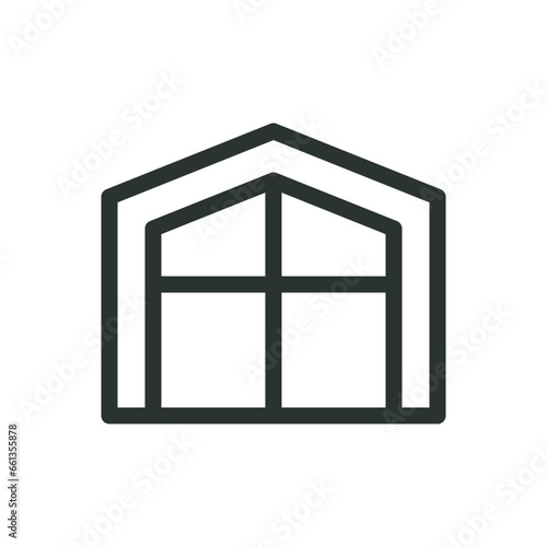 Barn style home isolated icon, barh house vector icon with editable stroke