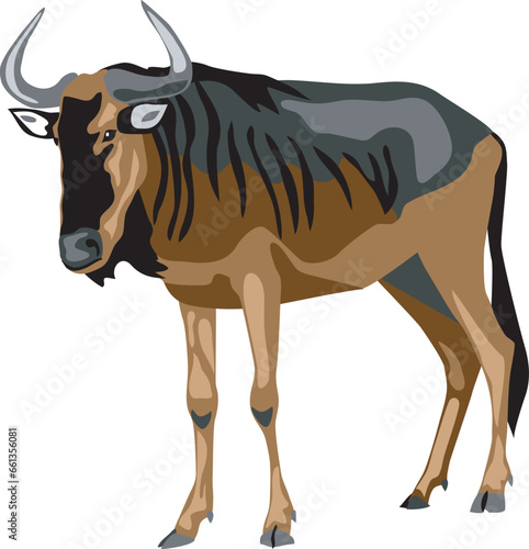 Blue wildebeest - vector illustration
