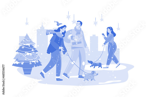 People go hang out on chirstmas night