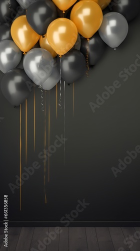 Dark Grey Birthday Balloons for Celebration