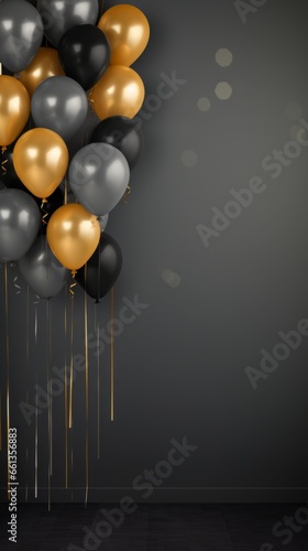 Dark Grey Birthday Balloons for Celebration