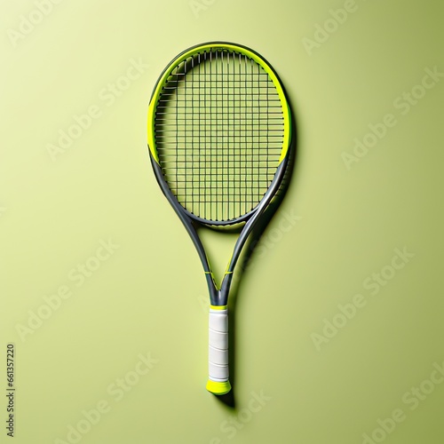 Tennis racket isolated on green background. Vector illustration.  © korkut82