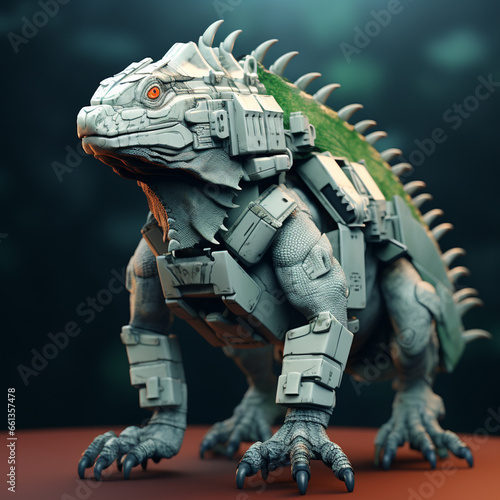 A Lizard With Robot Armor Military 3D Models © shiroi