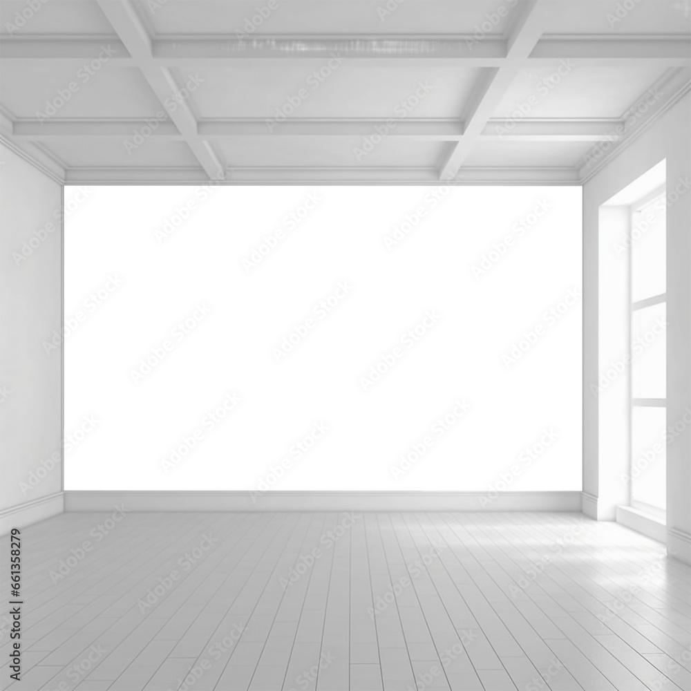 an all white room with a transparent back wall an all white room with a transparent back wall