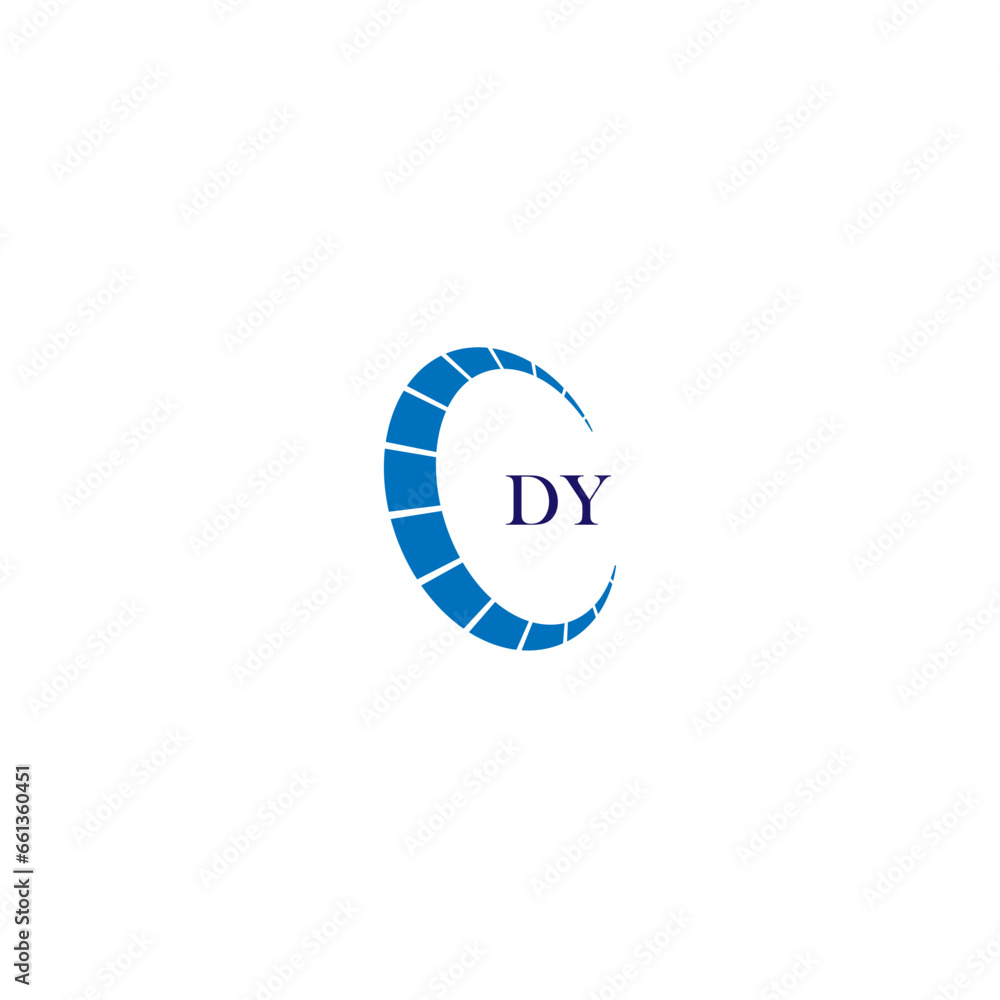Obraz premium DY logo. D Y design. White DY letter. DY, D Y letter logo design. Initial letter DY linked circle uppercase monogram logo. D Y letter logo vector design. 