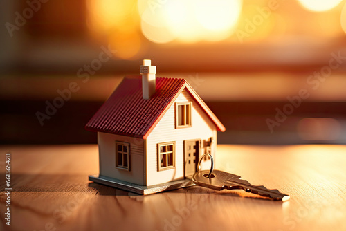 Conceptual image featuring house keys symbolizing home ownership, with a focus on mortgage, property investment, and real estate. This symbolizes the various aspects of homeownership, including