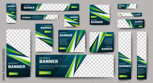 Set of promotion kit banner template design with modern and minimalist concept user for web page, ads, annual report, banner, background, backdrop, flyer, brochure, card, poster, presentation layout