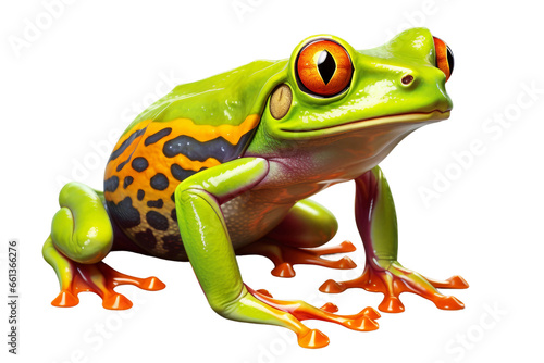Nature's Palette: Colorful Frog isolated on Transparent Background