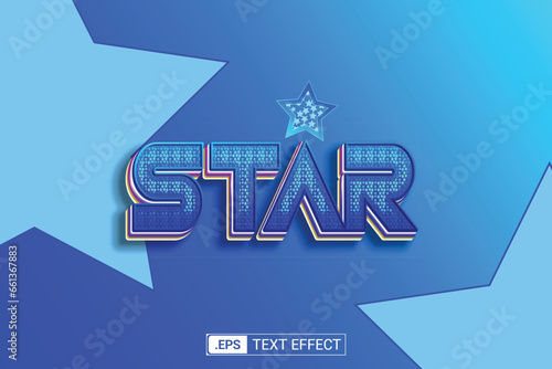 STAR Creative Shiny Text Effect EPS File Format Design Template fully editable.