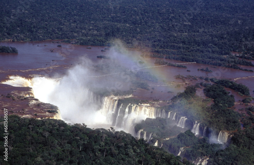 The Iguazu Falls are the largest waterfall system in the world. Stretching almost 3km along the border of Argentina and Brazil. photo